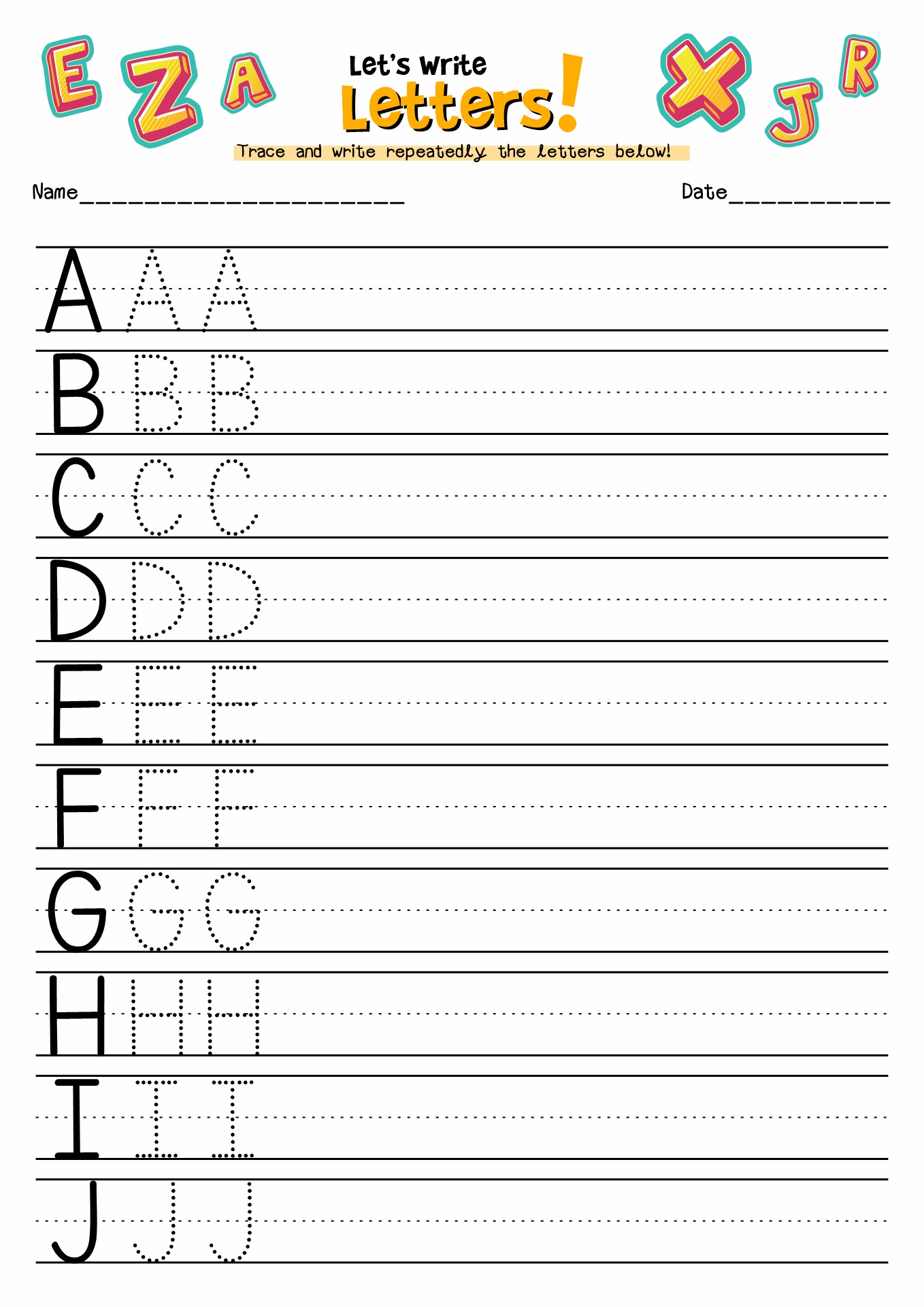 Alphabet Handwriting Worksheets Worksheet Educational Ideas