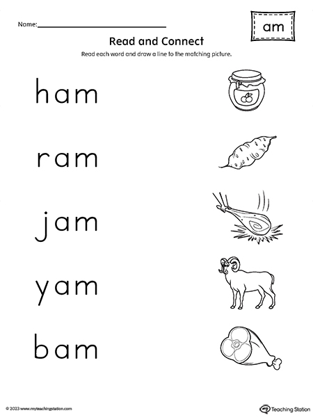 Am Word Family Worksheet Freebie By Cross Does Kinder Tpt