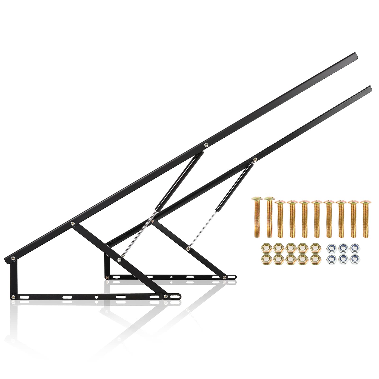 Amazon Com Dyna Living White And Black Bed Lift Mechanism 2 03Ft 5Ft Hydraulic Bed Lift Kit