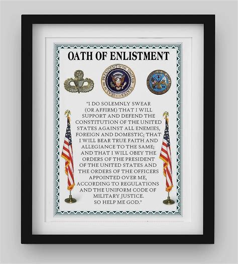 Amazon Com Oath Of Enlistment U S Military Wall Art 8 X 10 I