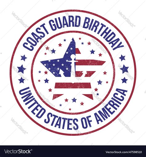 American Coast Guard Birthday Badge Logo Emblem Vector Image