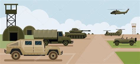 US Military Base Cartoon Background Design Ideas