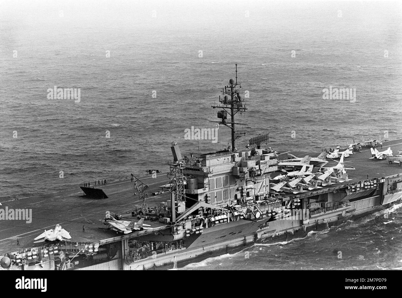 An Aerial Port Beam View Of The Kitty Hawk Class Aircraft Carrier Uss Constellation Cv 64 As