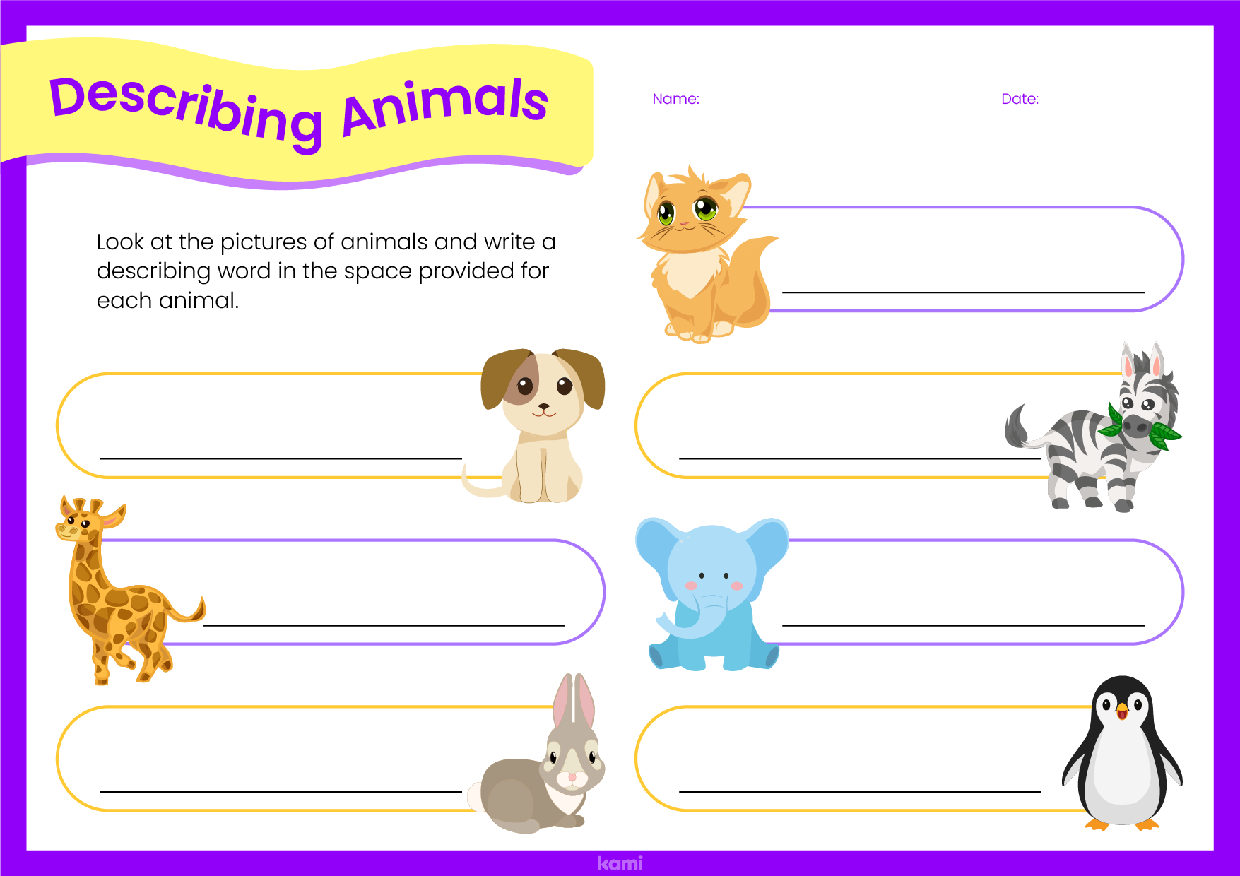 An Animal Worksheet With The Words Simple And Compound Sentences