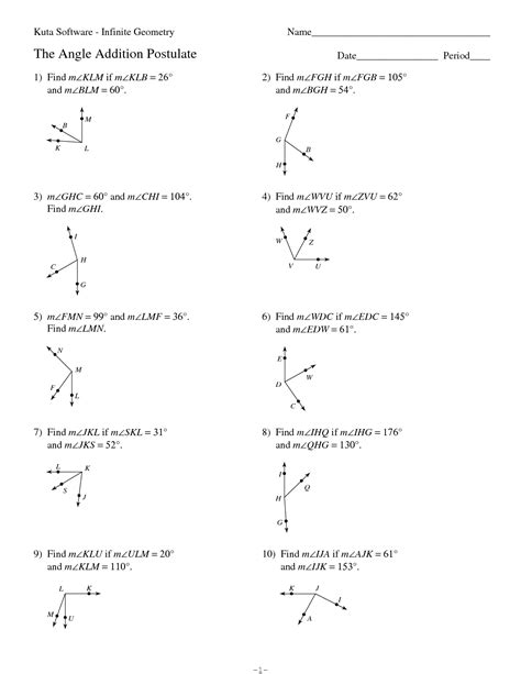 Angle Addition Postulate Pdf