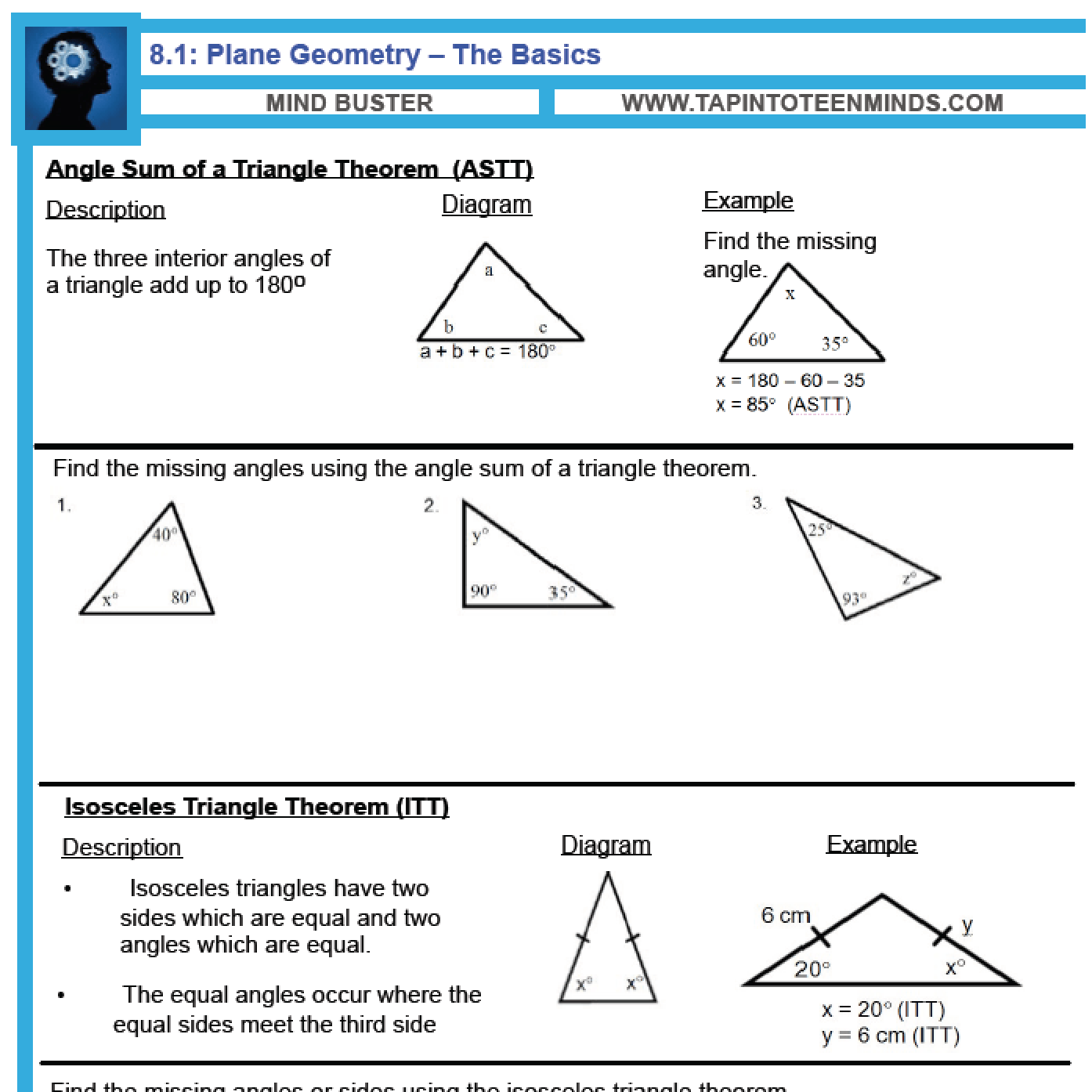 Angle Amp Triangle Relationships Geometry 7Th Grade Math Tpt