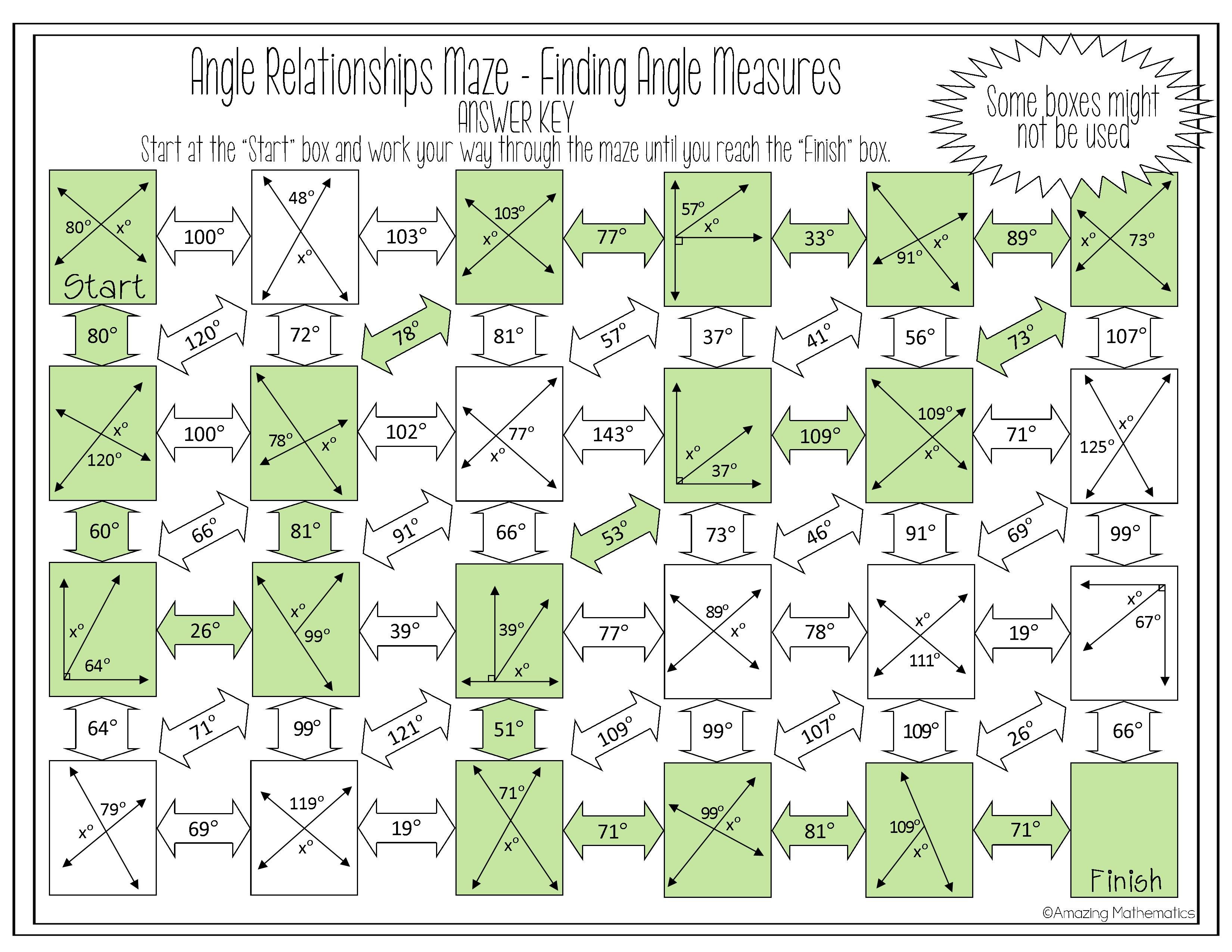 Solving Angles Maze Worksheet Answer Key Revealed