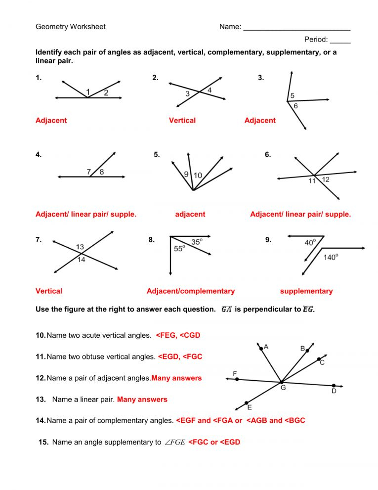 Angle Relationships Worksheet Answer Key Gina Wilson Thekidsworksheet