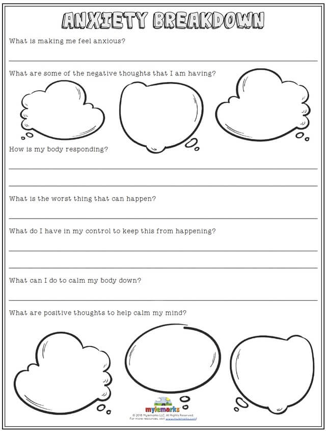 Anxiety Worksheets For Kids And Teens Printable Worksheets