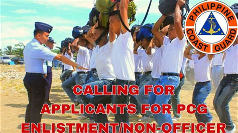 Applicants For Pcg Enlistment Non Officerthe Philippine Coast Guard