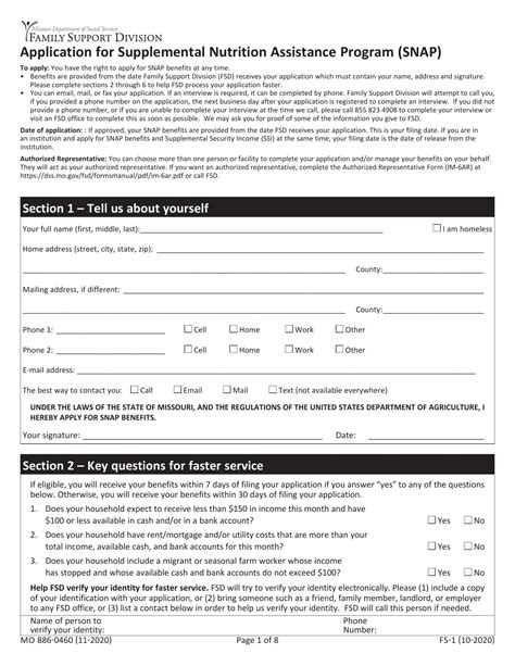 Apply For Food Stamps In Missouri Pdf Form Formspal