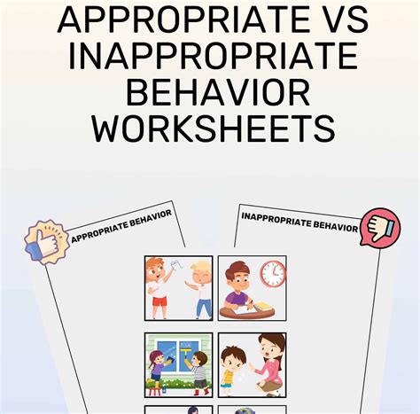 Teaching Kids Appropriate vs Inappropriate Behavior Worksheets