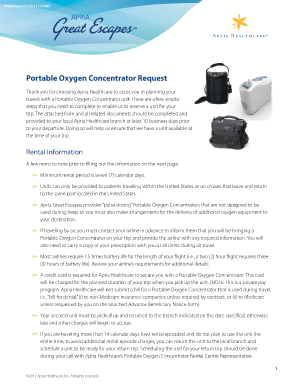 Apria Portable Oxygen Concentrator Order Form Airslate Signnow