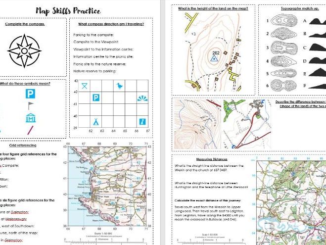 Aqa Gcse Geography Map Skills Knowledge Organiser And Workbook Grade 9