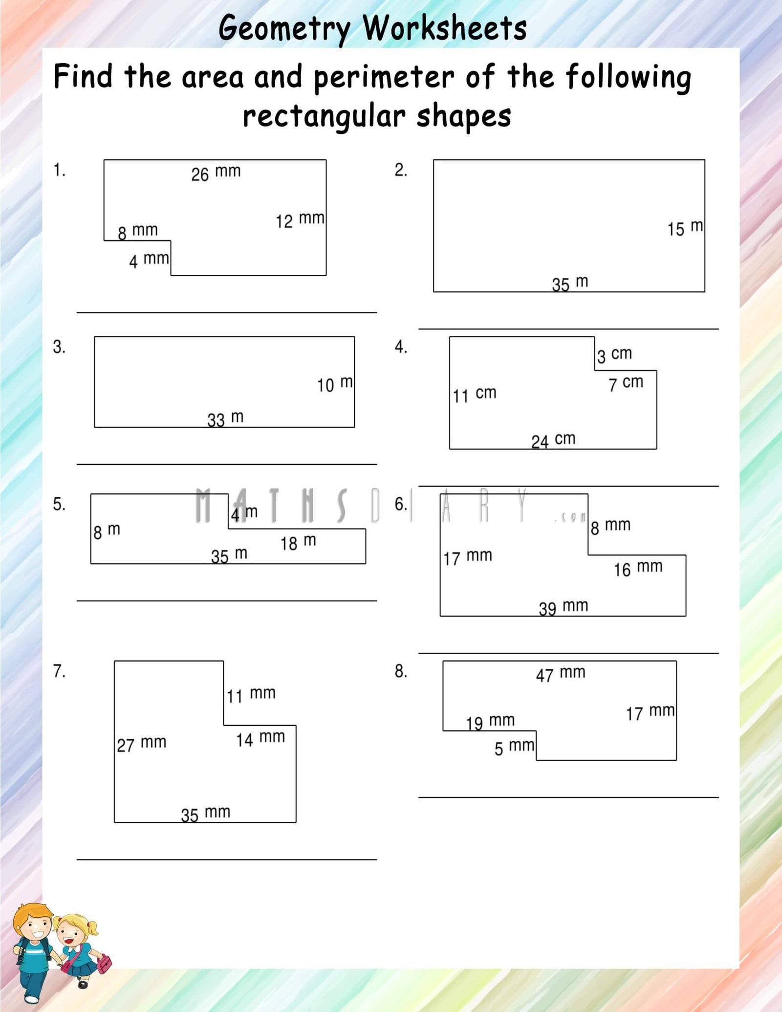 Area And Perimeter Of Irregular Shapes Worksheet Printable Word Searches