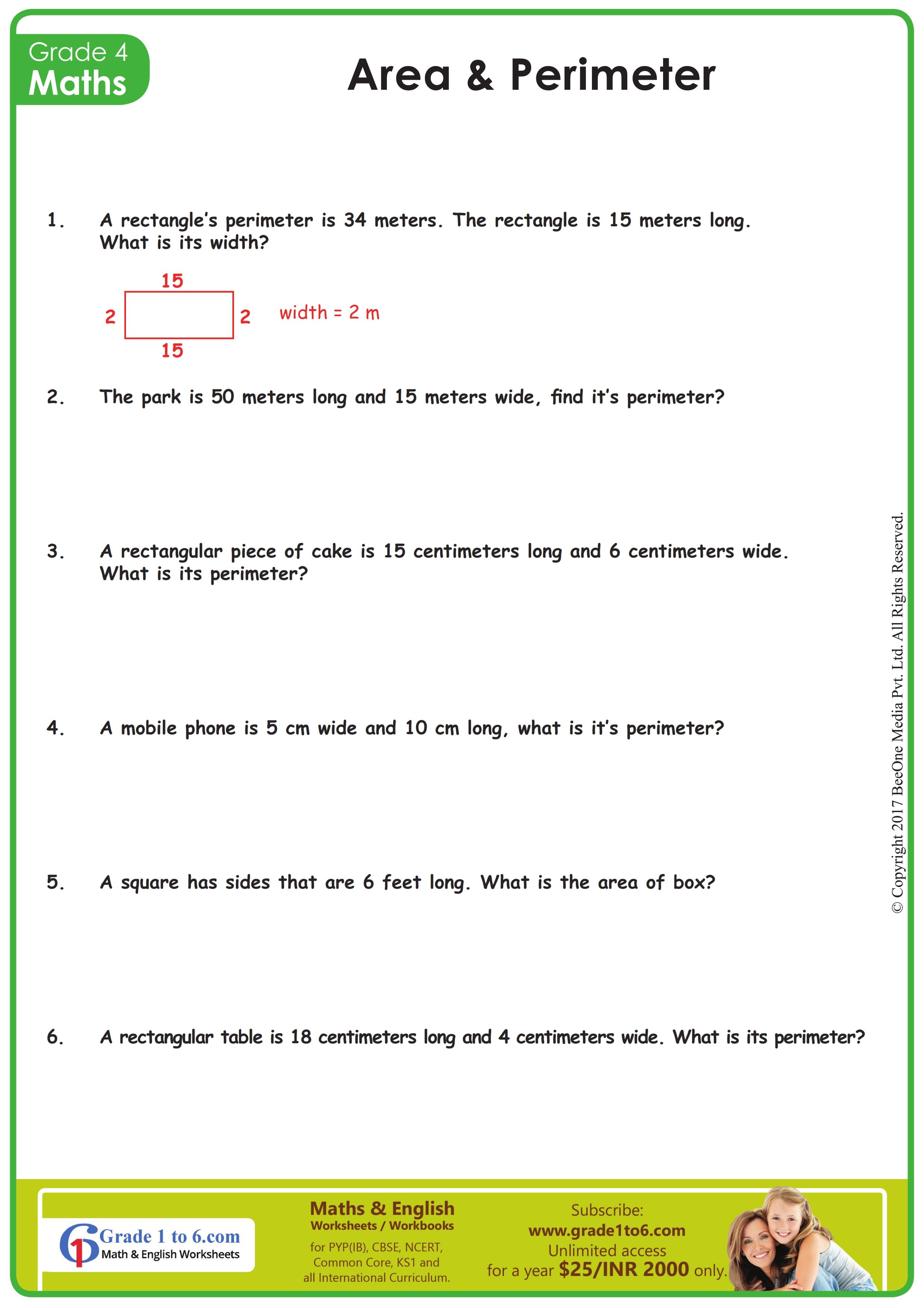 Area And Perimeter Word Problems Worksheet All Kids Network Worksheets Library