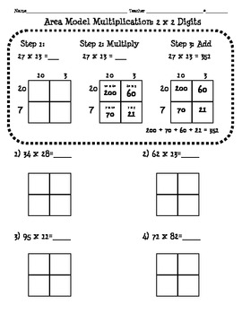 Area Model Of Multiplication Worksheet