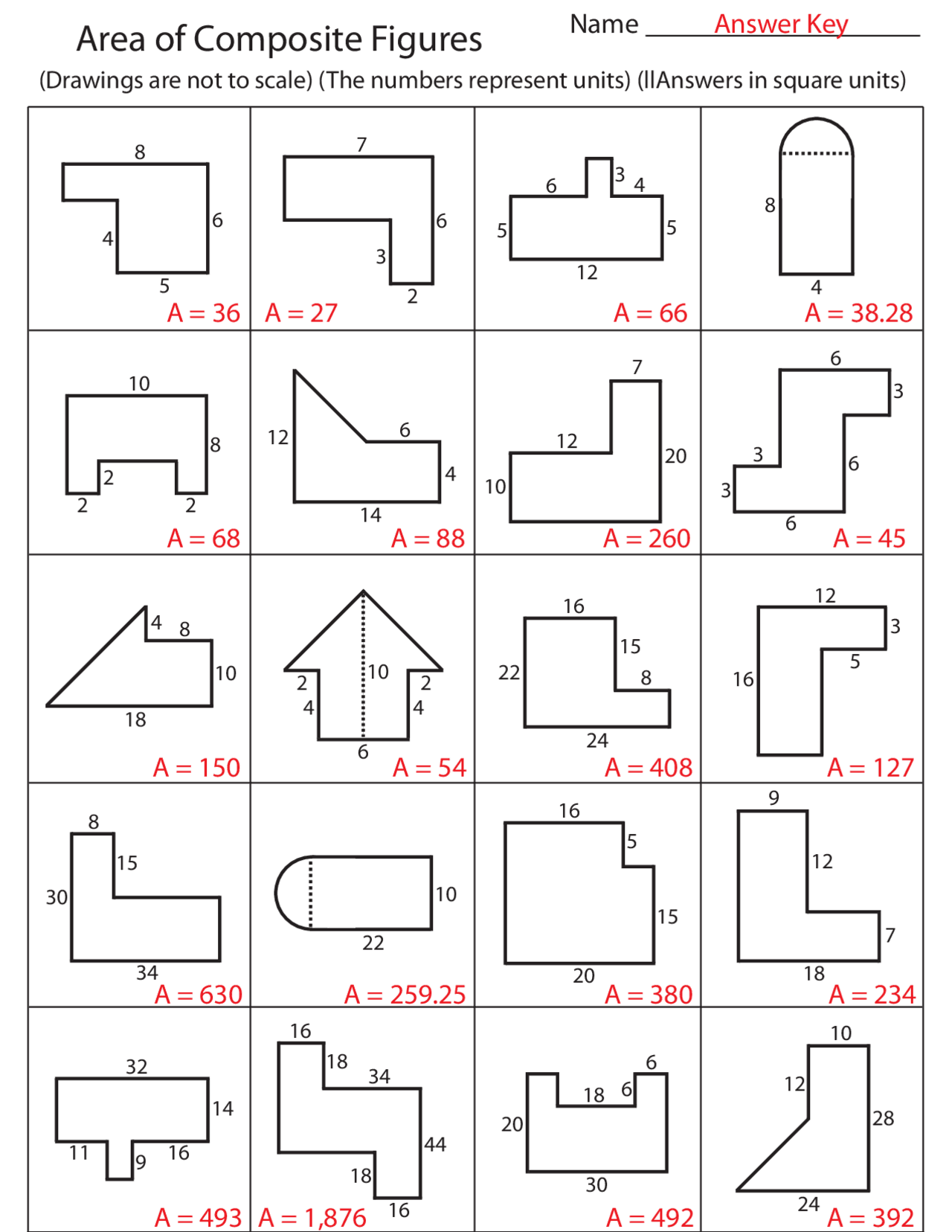 Area Of Composite Figures Lecture Notes Elementary Mathematics Docsity