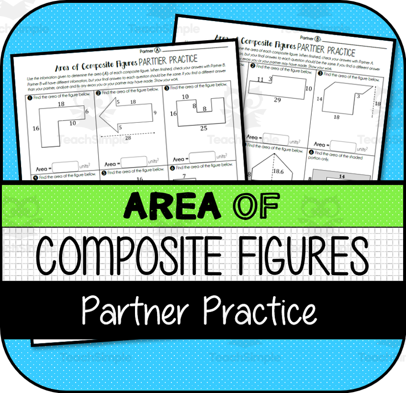 Area Of Composite Figures Partner Practice By Teach Simple