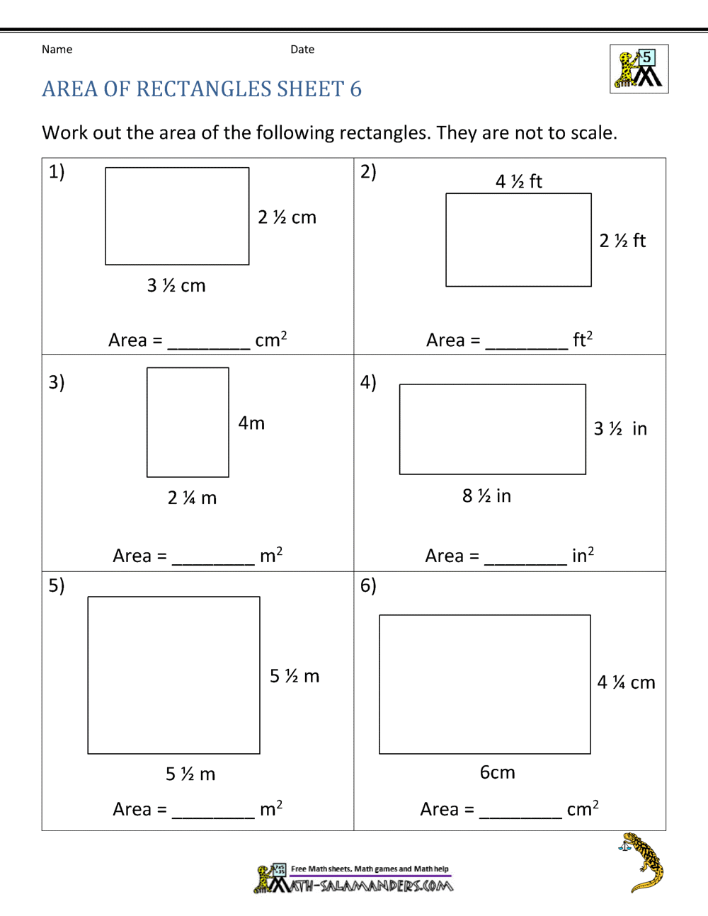 Area Of Rectangles Worksheet By Eli Burger Tpt