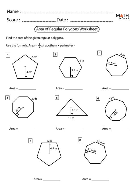 Area Polygons Worksheet With Answers