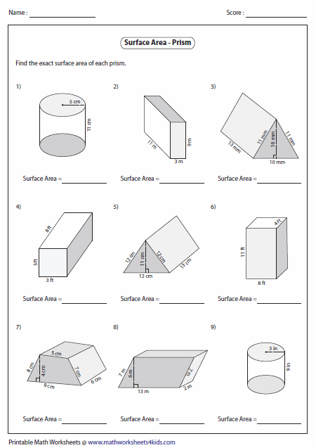 Mastering Surface Area and Volume: Fun Worksheets