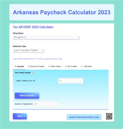 Arkansas Paycheck Calculator Tool