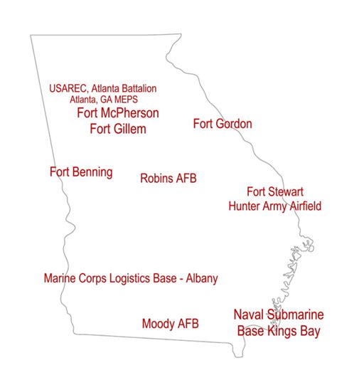 Army Bases In Georgia Map Map