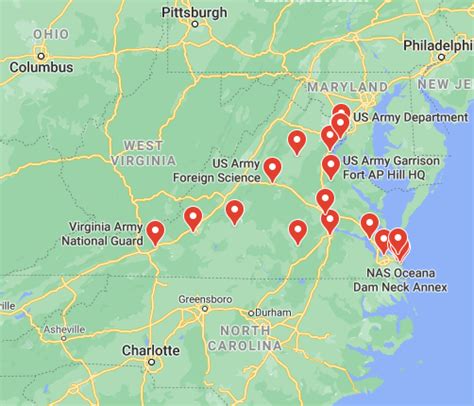 7 Army Bases in Virginia Mapped Out