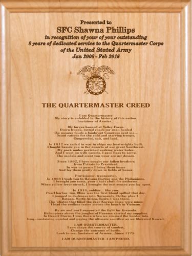 Army Creed Plaques