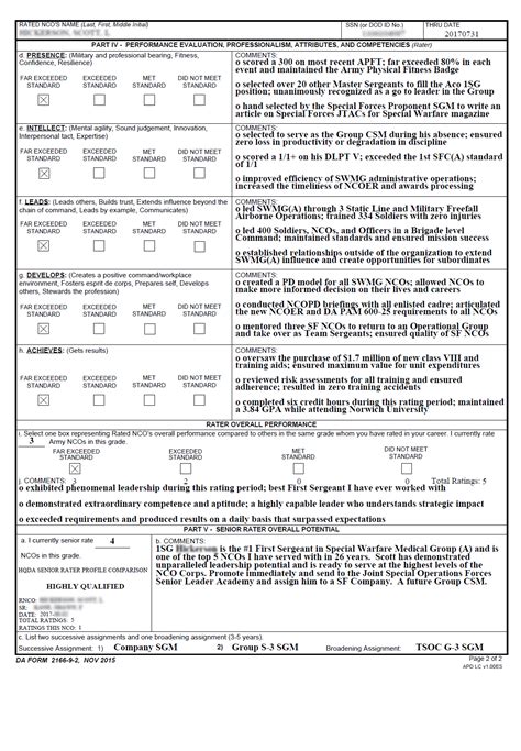 Army First Sergeant Ncoer Examples