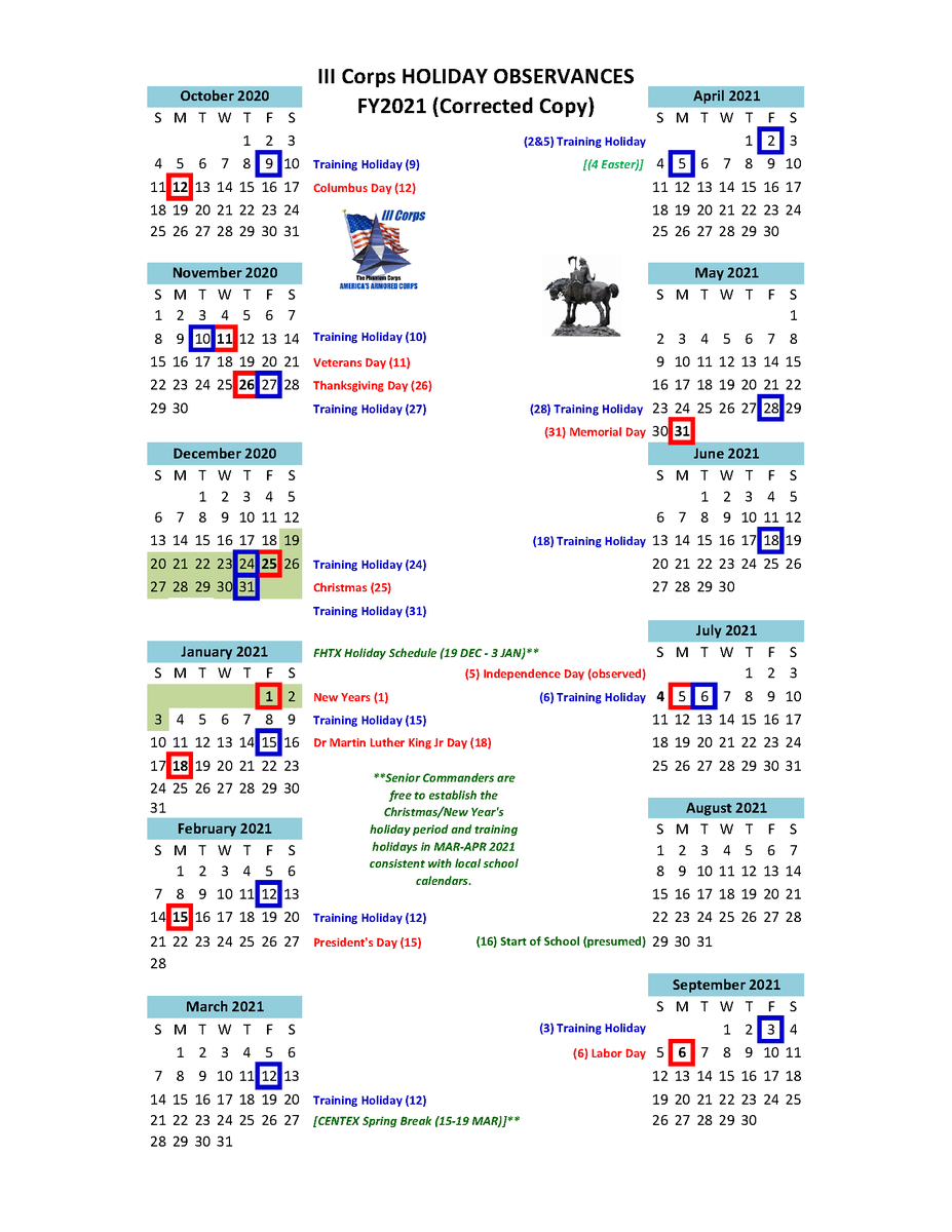 Army Holidays 2023 Printable Template Calendar