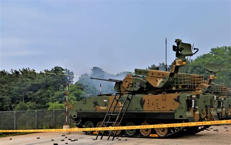 Army S Live Fire Drill K30 Biho Self Propelled Anti Aircraft Guns Fire During A Drill At The