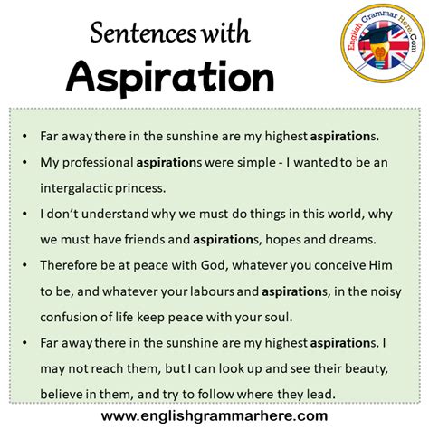 Aspiration Meaning And Sentence