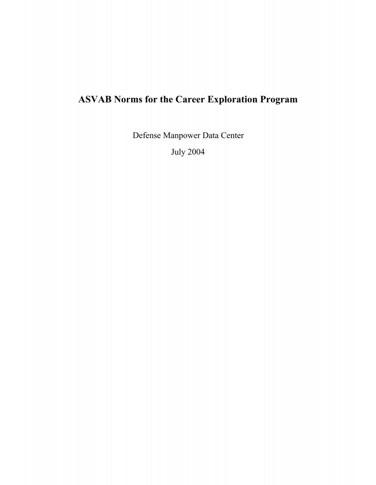 Asvab Career Exploration Program Military Com