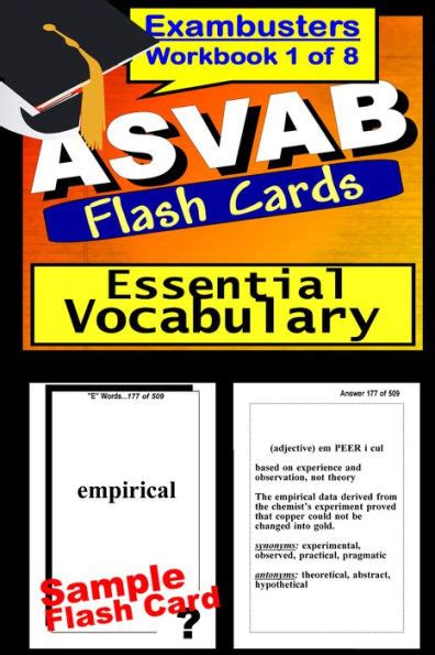 Asvab Study Guide Essential Vocabulary Asvab Flashcards Asvab Prep Workbook 1 Of 8 By Asvab