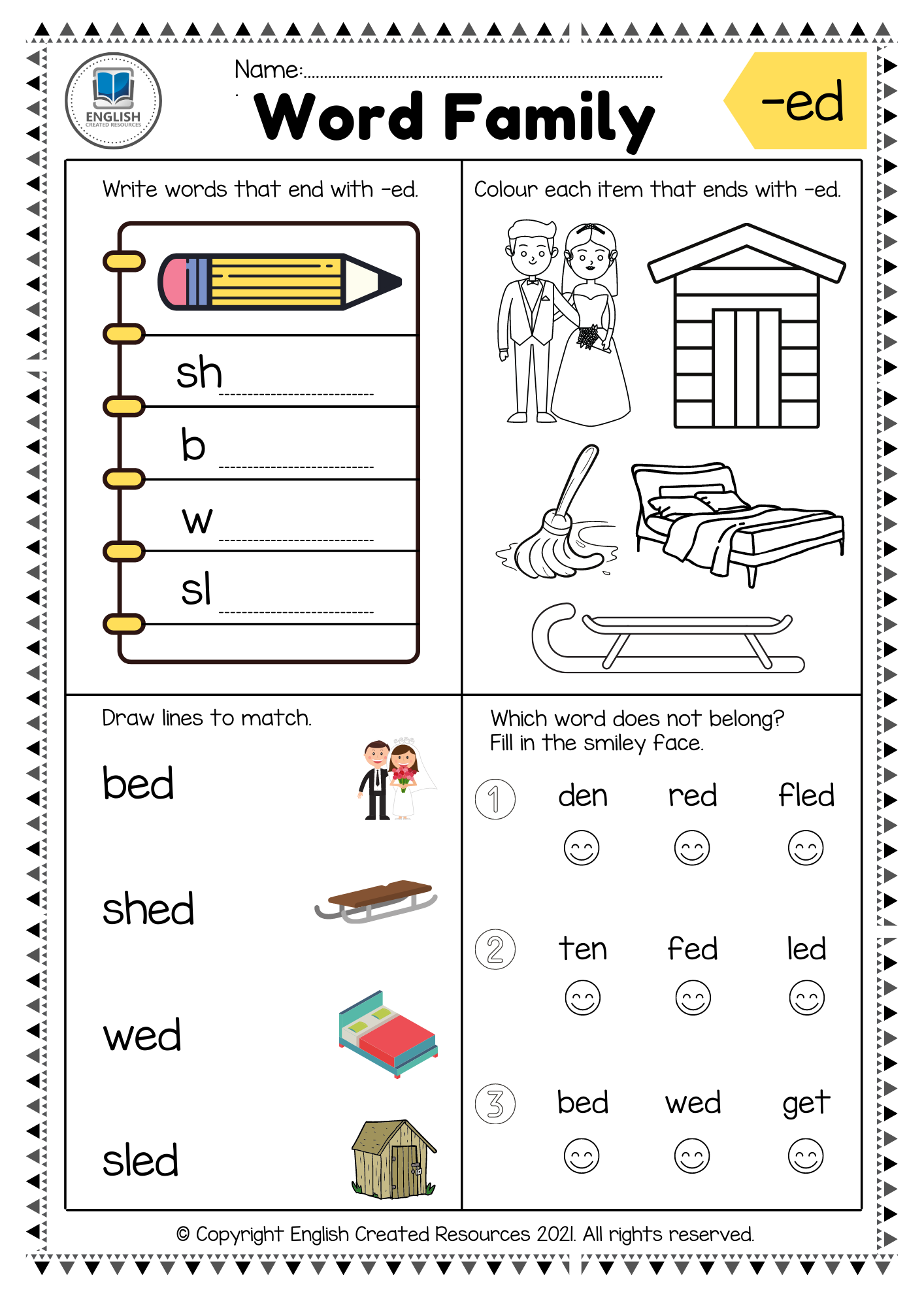 7 Fun Worksheets for Mastering At Word Family