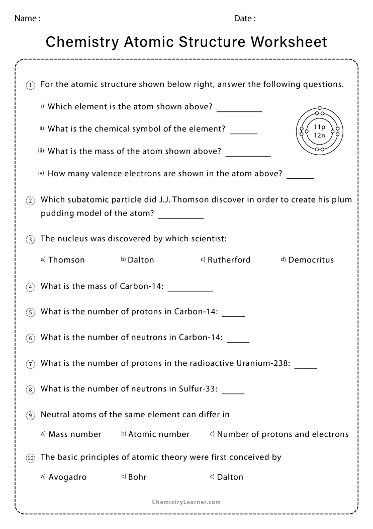 Atomic Structure Worksheet Pdf Fresh Atomic Structure Worksheet Answers Chemistry Chessmuseum