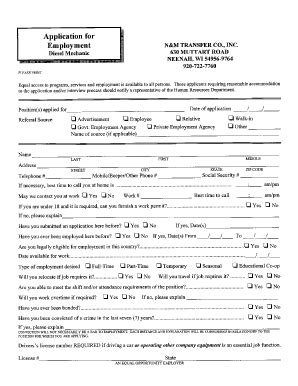 Auto Mechanic Job Application Form Complete With Ease Airslate Signnow