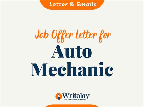 Auto Mechanic Job Offer Letter Templates Writolay