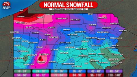 Average Snowfall Map Pa Weather Action