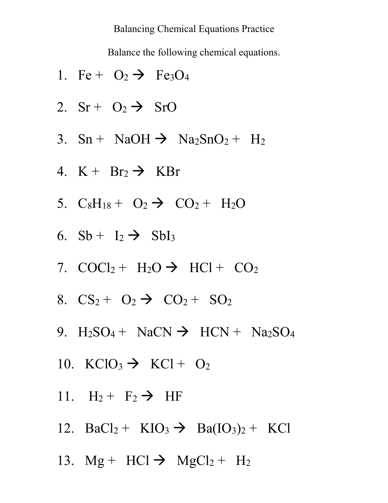 Balancing Equations A Hands On Activity Middle School Science Blog