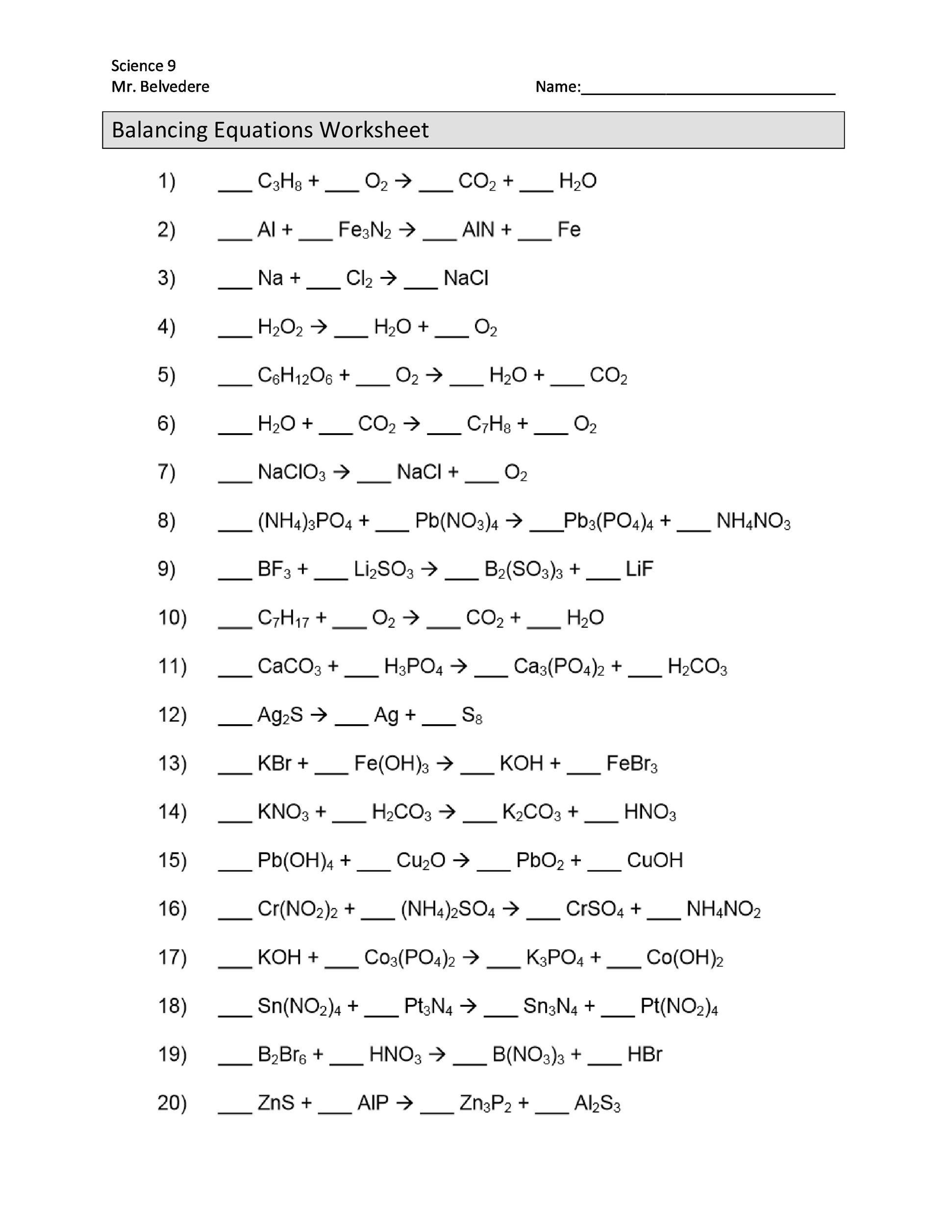 Balancing Nuclear Equations Worksheet Pdf