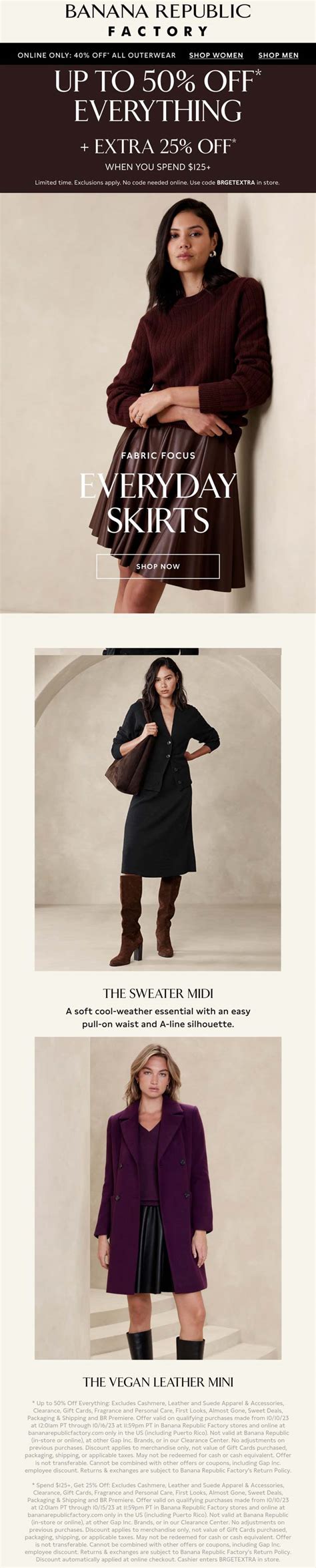 Banana Republic Factory January 2024 Coupons And Promo Codes