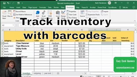 Barcode Inventory System Excel Template