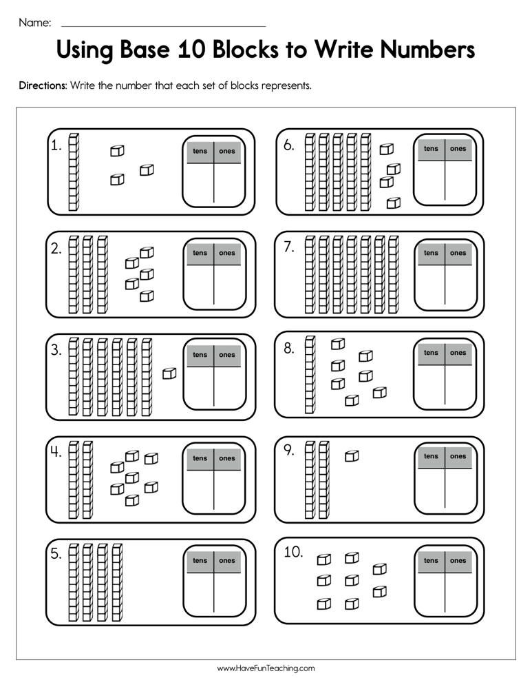 Free Base 10 Block Worksheets for Math Mastery