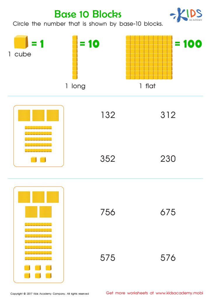 Base Ten Blocks Worksheet Part 2 Free Printable Pdf For Kids