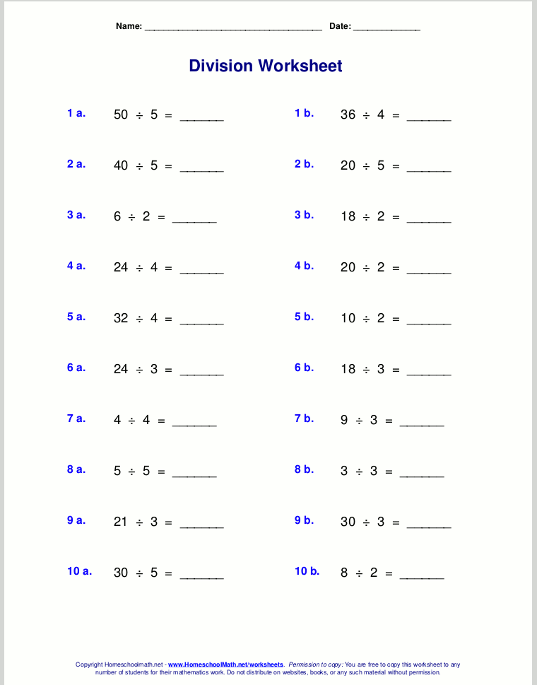 Mastering Division: Free Printable Worksheets for Kids