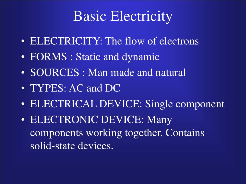 Basic Electricity Concepts Slideey Com