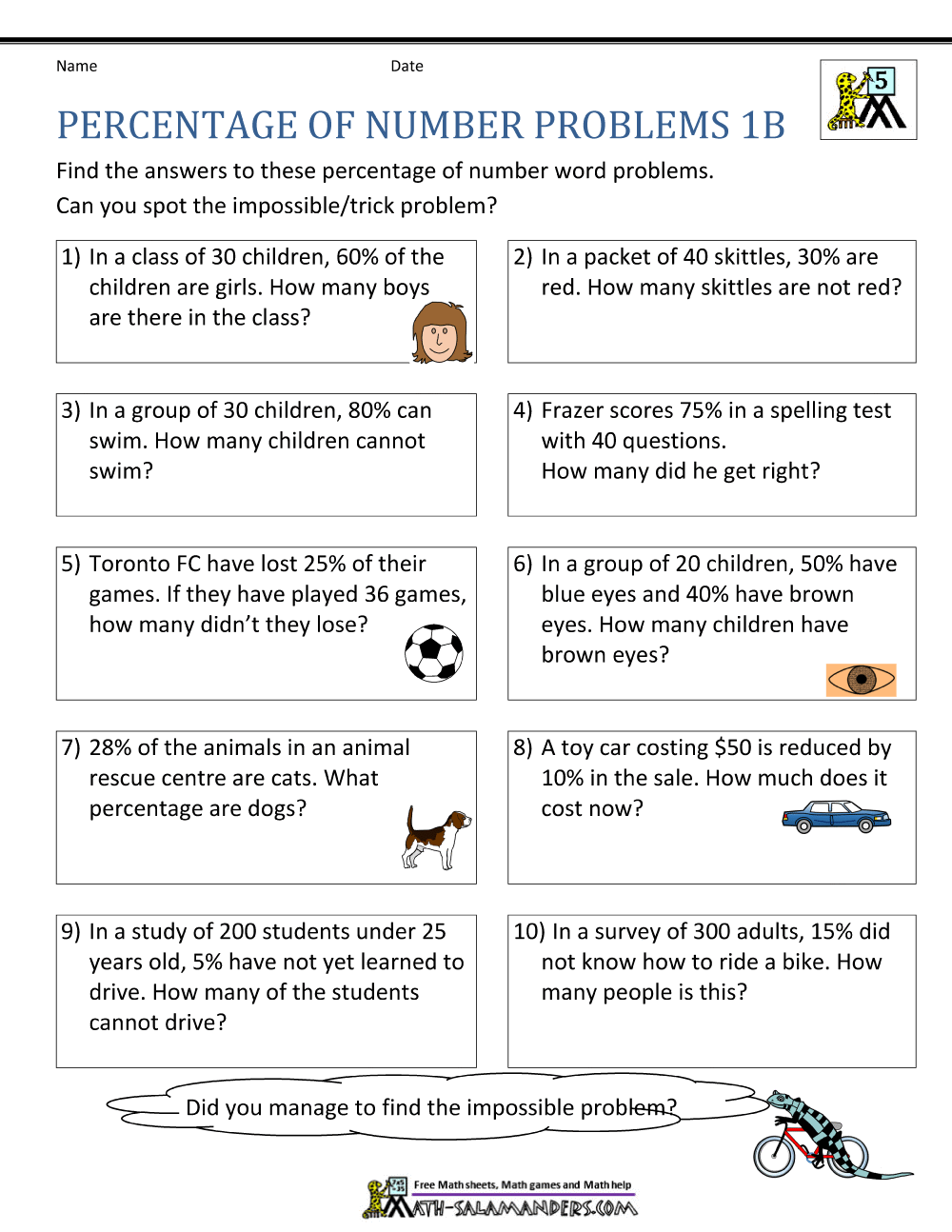 Basic Percentage Word Problems